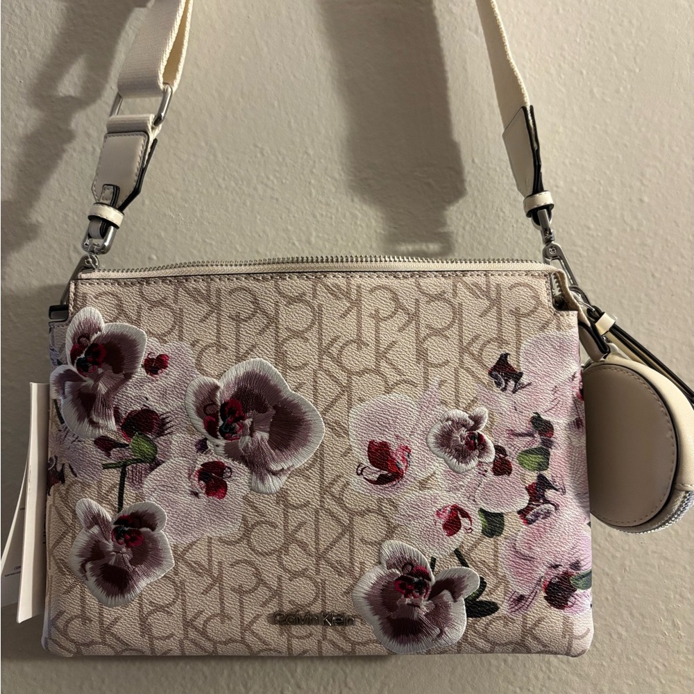 Calvin Klein Floral Crossbody Clutch Bag